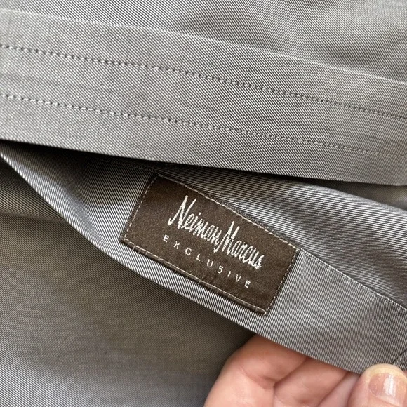 Turnbull & Asser Dress Shirt Sz 16.5-42 Gray White Contrast French Cuff